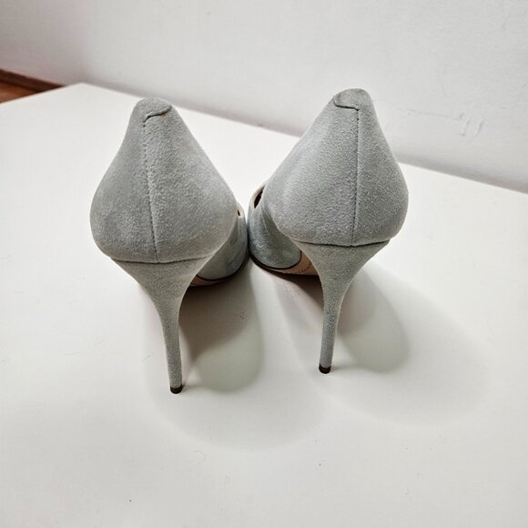 Giuseppe Zanotti Pointy Toe Suede Lucrezia Pumps Sz 7.5 US/ 38 EUR Mint Green - Picture 5 of 12